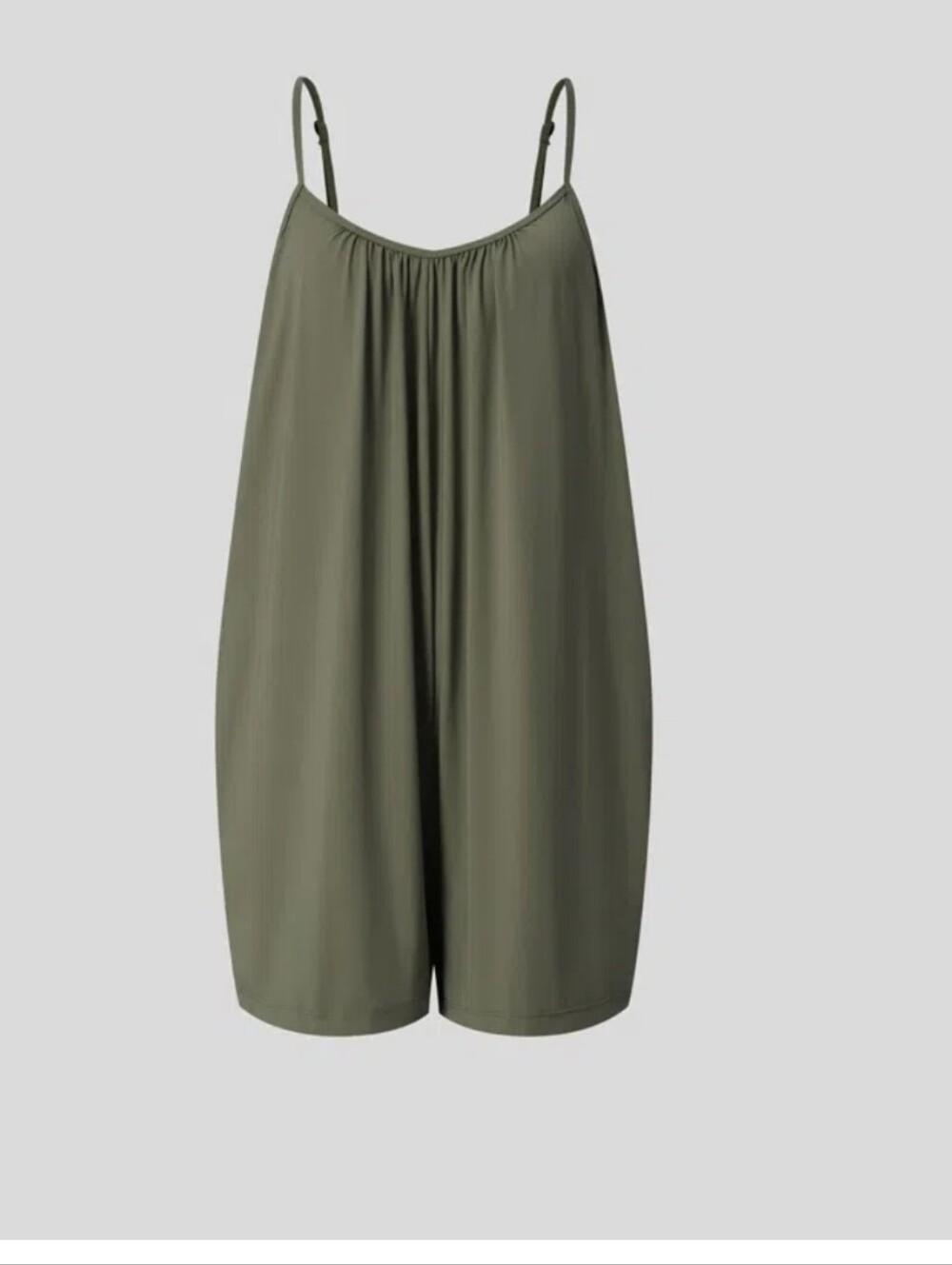 HALARA Olive Green Spaghetti-Strap Romper